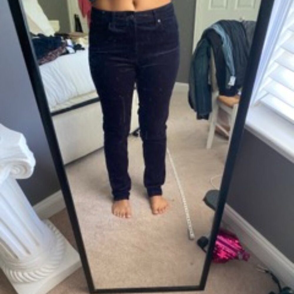 Talbots Blue Corduroy Pants - High Waisted Straight Leg - Size 8